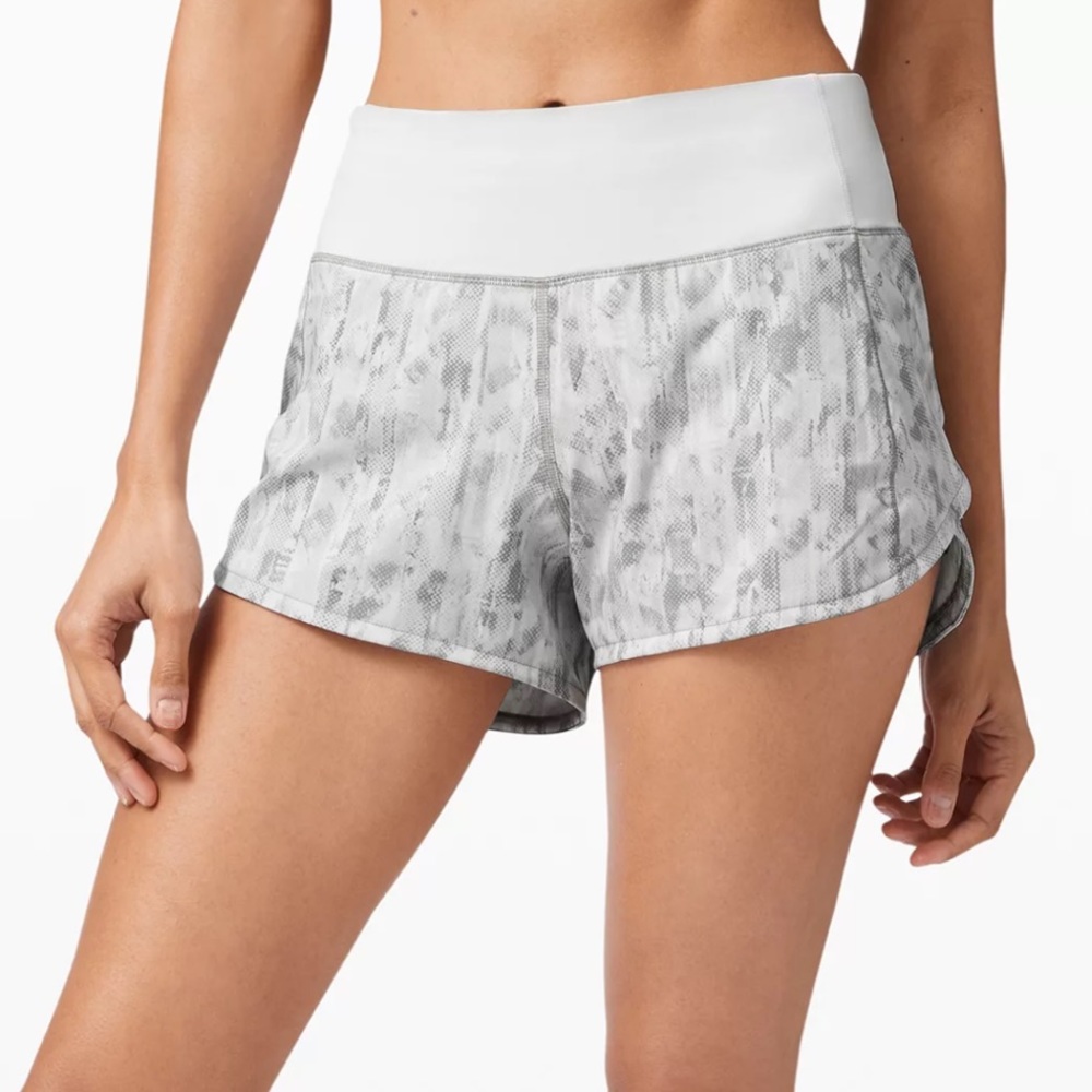 Lululemon Speed Up Shorts size 4 white grey